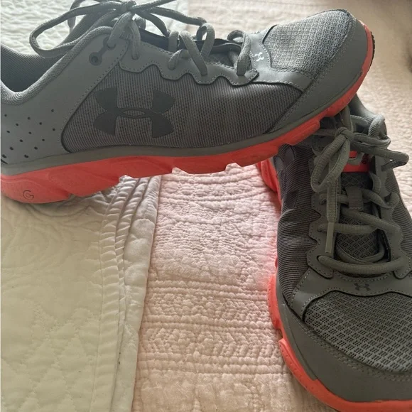 Under Armour Gray and Orange Sneakers - Picture 2 of 6